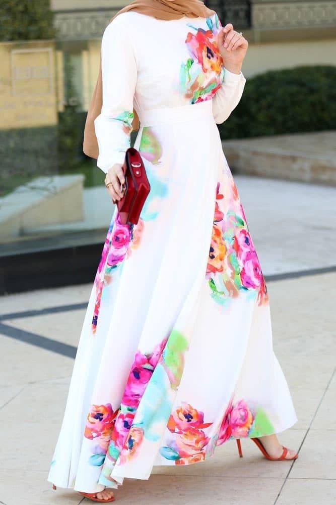 Pascal Modest Dress in white, view 15