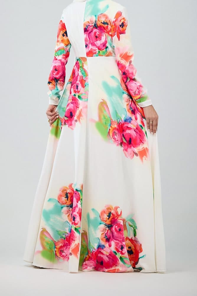 Pascal Modest Dress in white, view 6