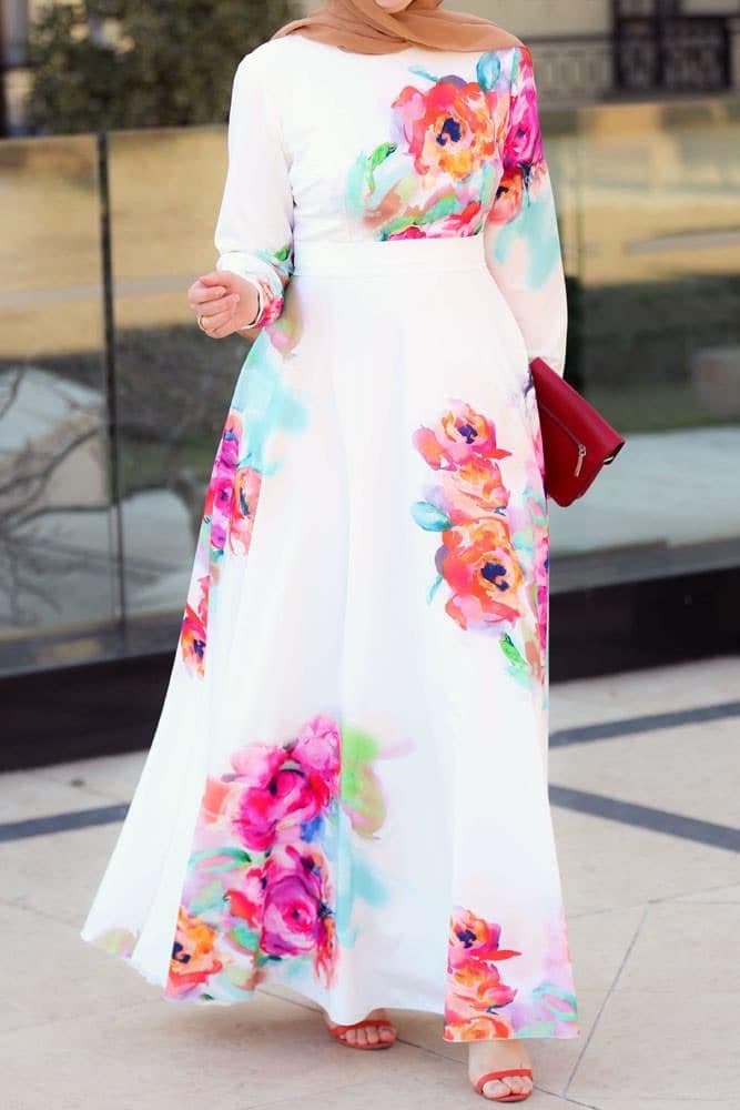 Pascal Modest Dress in white, view 16