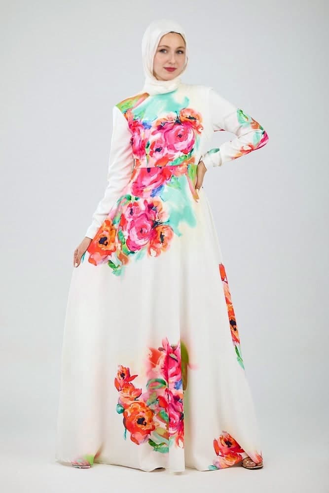 Pascal Modest Dress in white, view 10