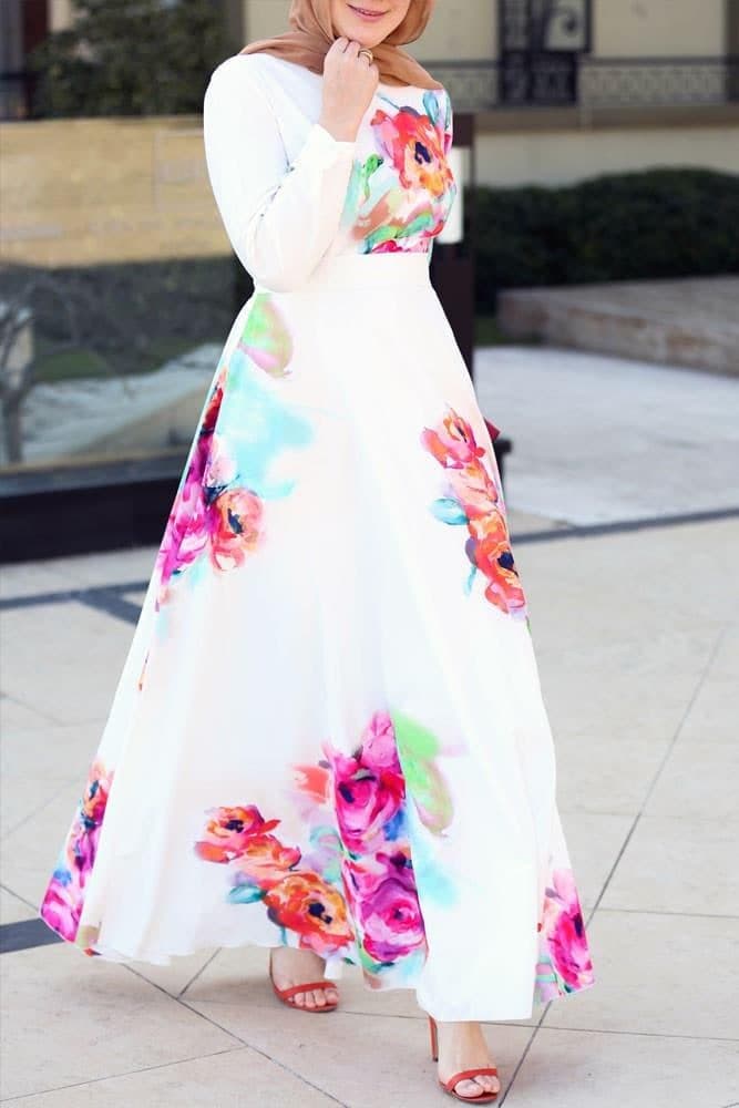 Pascal Modest Dress in white, view 11