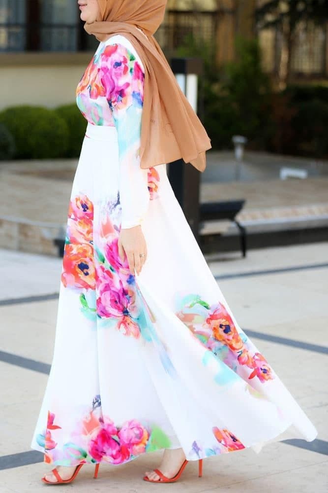 Pascal Modest Dress in white, view 14