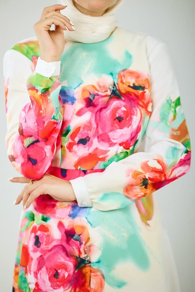 Pascal Modest Dress in white, view 5