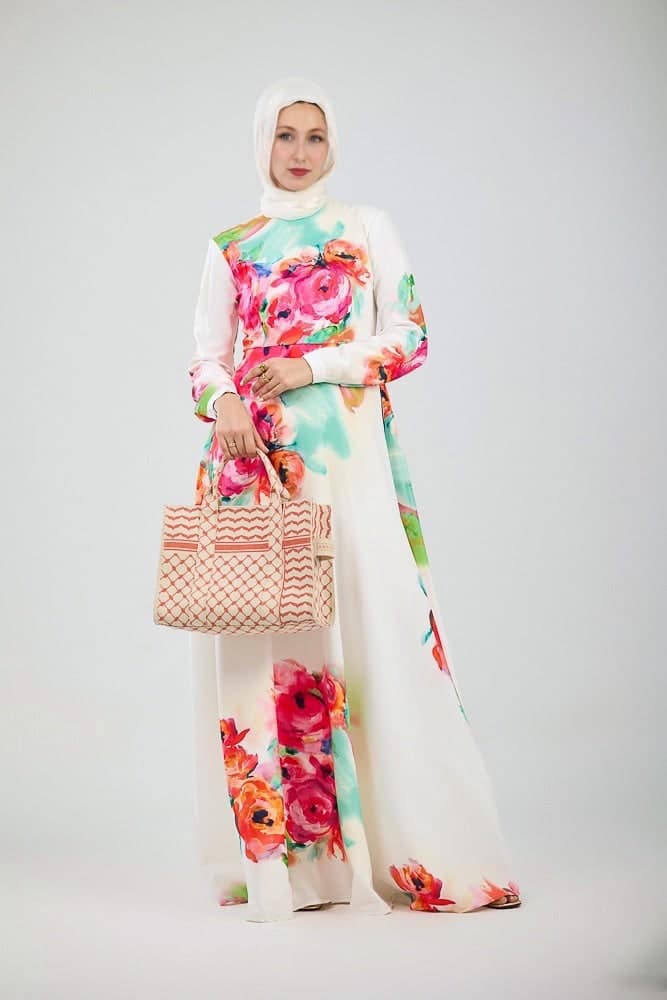 Pascal Modest Dress in white, view 7