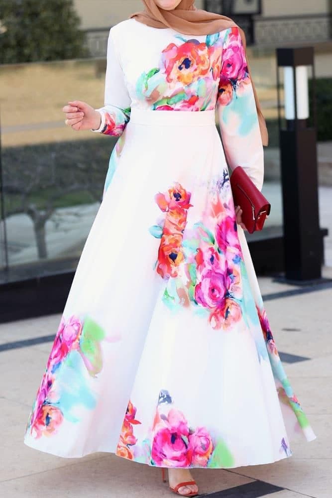 Pascal Modest Dress in white, view 12