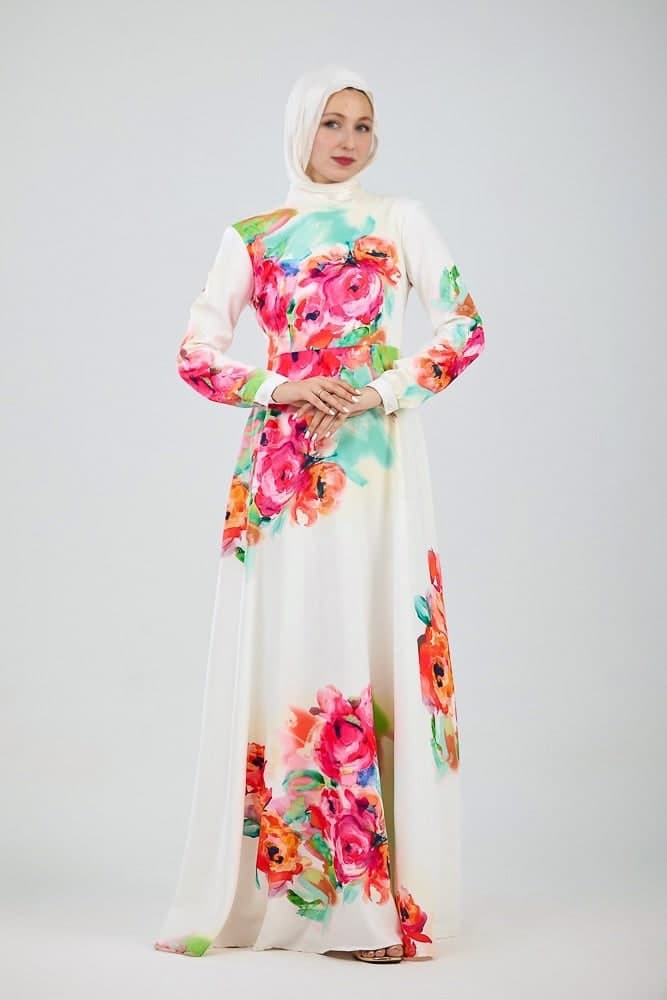 Pascal Modest Dress in white, view 9
