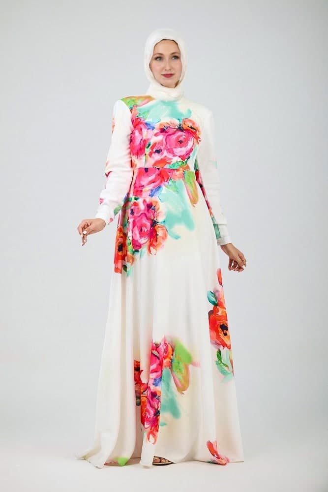 Pascal Modest Dress in white, view 8