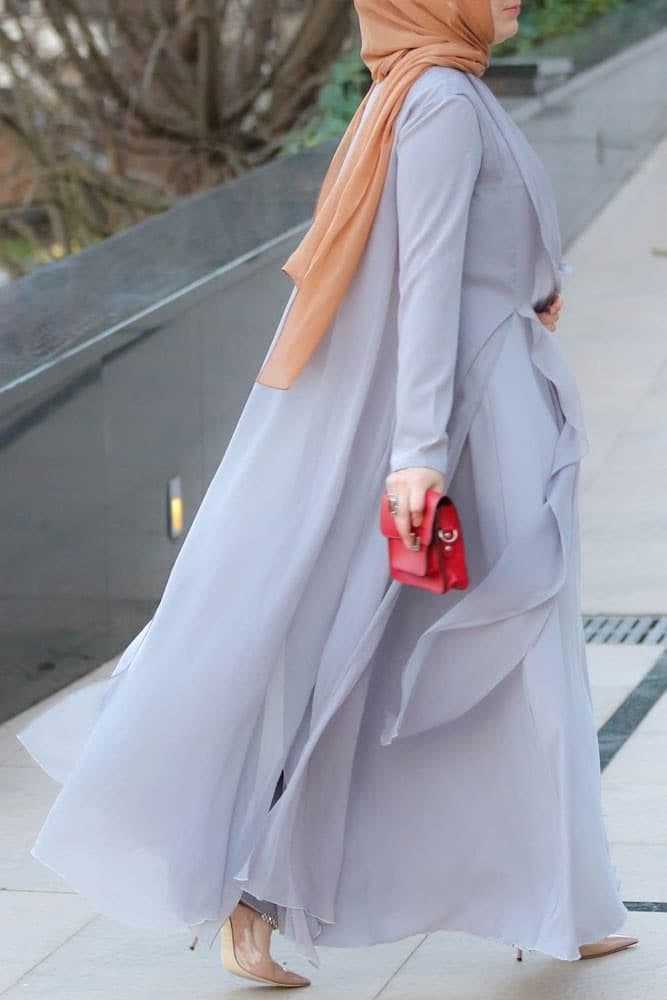 Luba Modest Dress in grey, view 5
