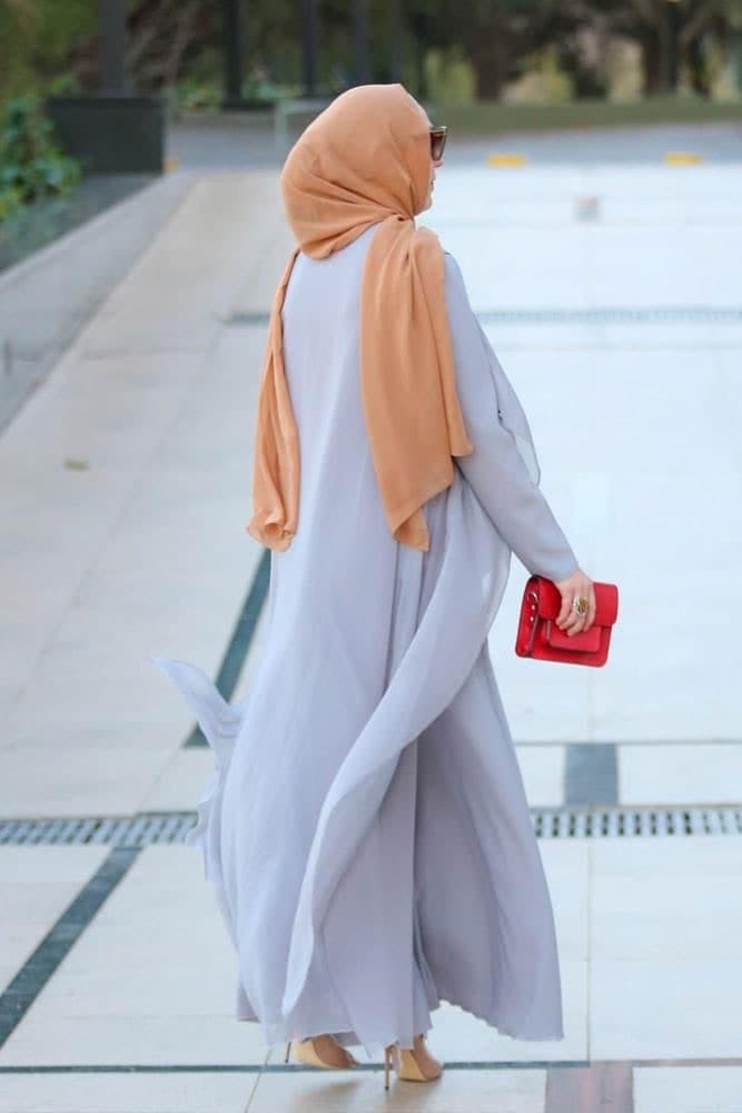 Luba Modest Dress in grey, view 7