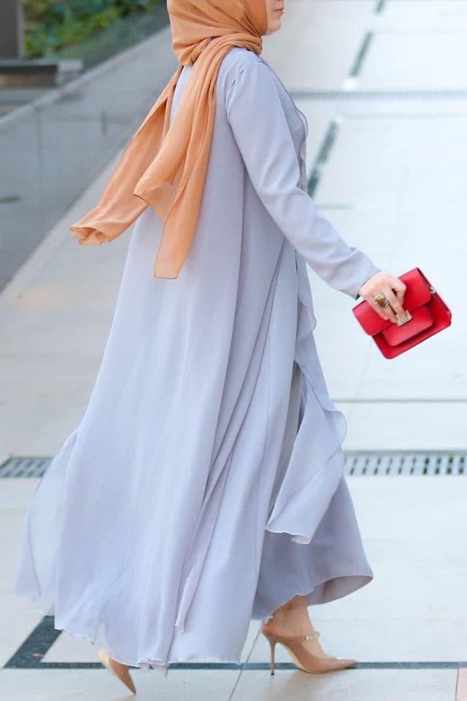 Luba Modest Dress in grey, view 6