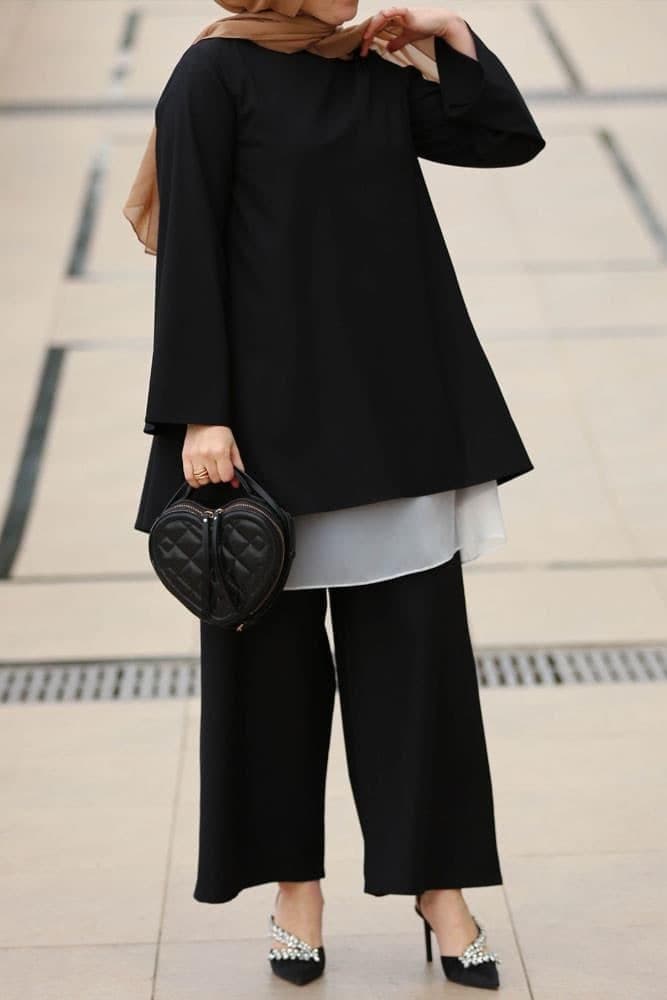 Dark Palazzo Set in black, view 3