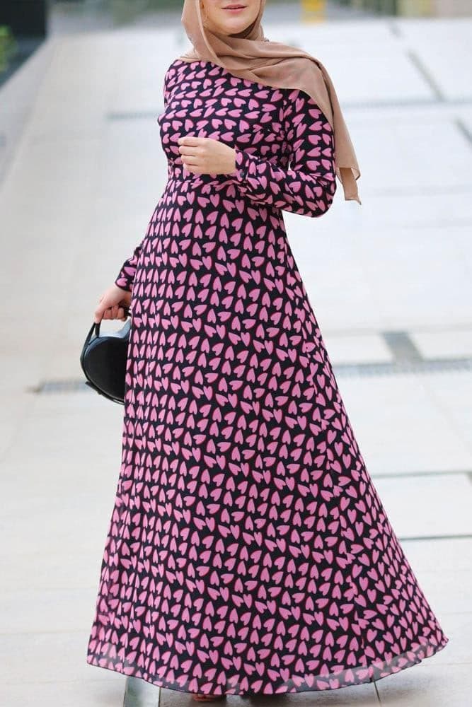 Pink Heart Dress in black, view 9