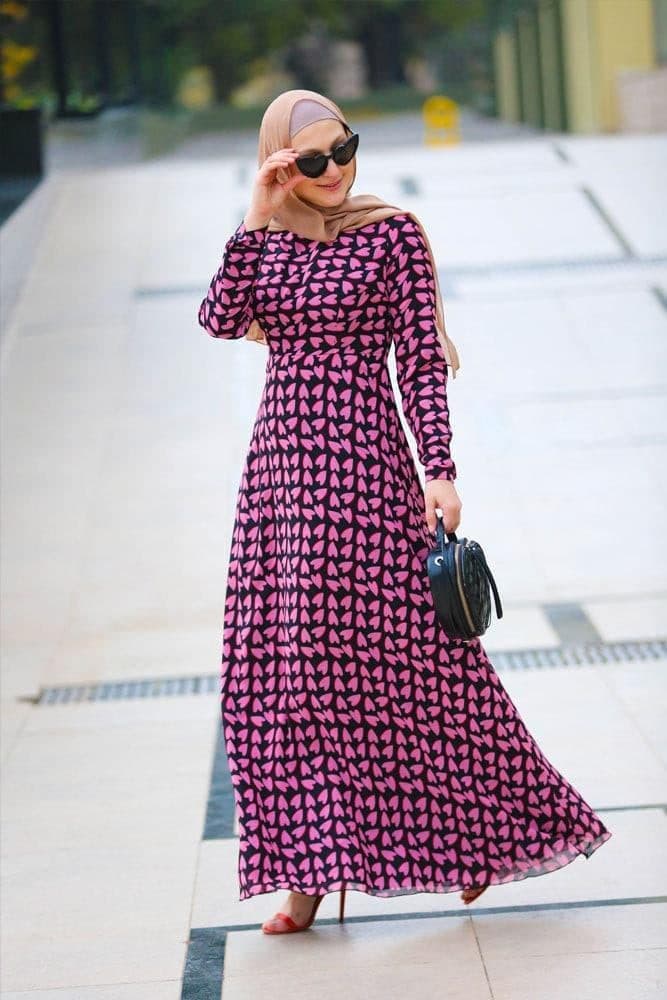 Pink Heart Dress in black, view 5