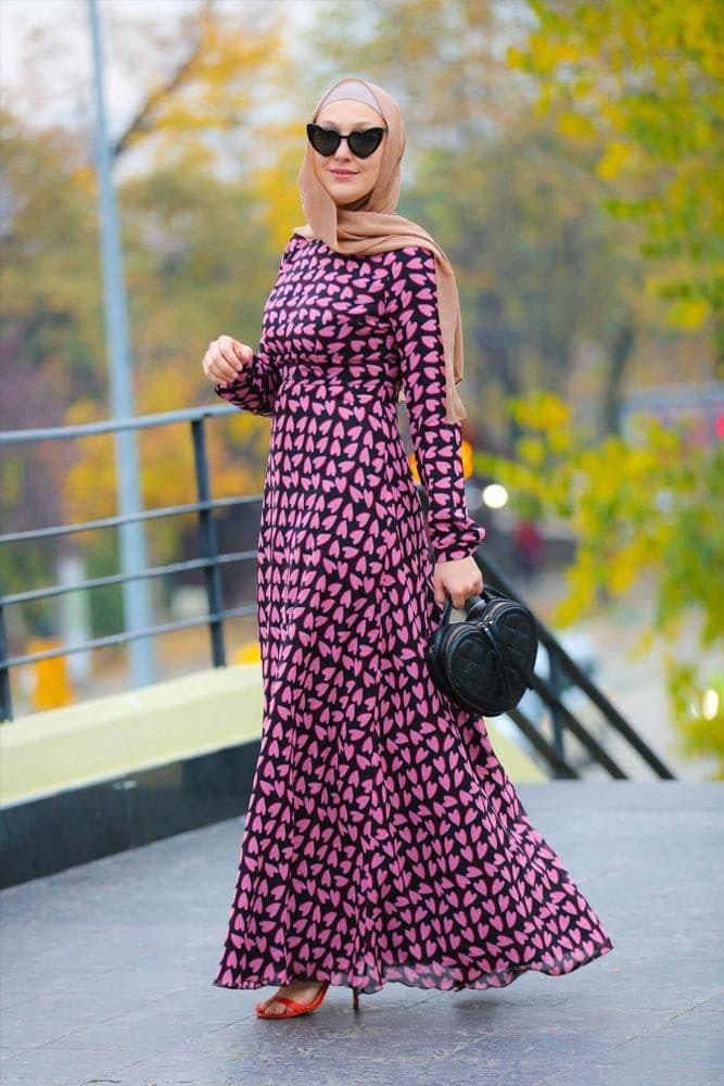 Pink Heart Dress in black, view 10