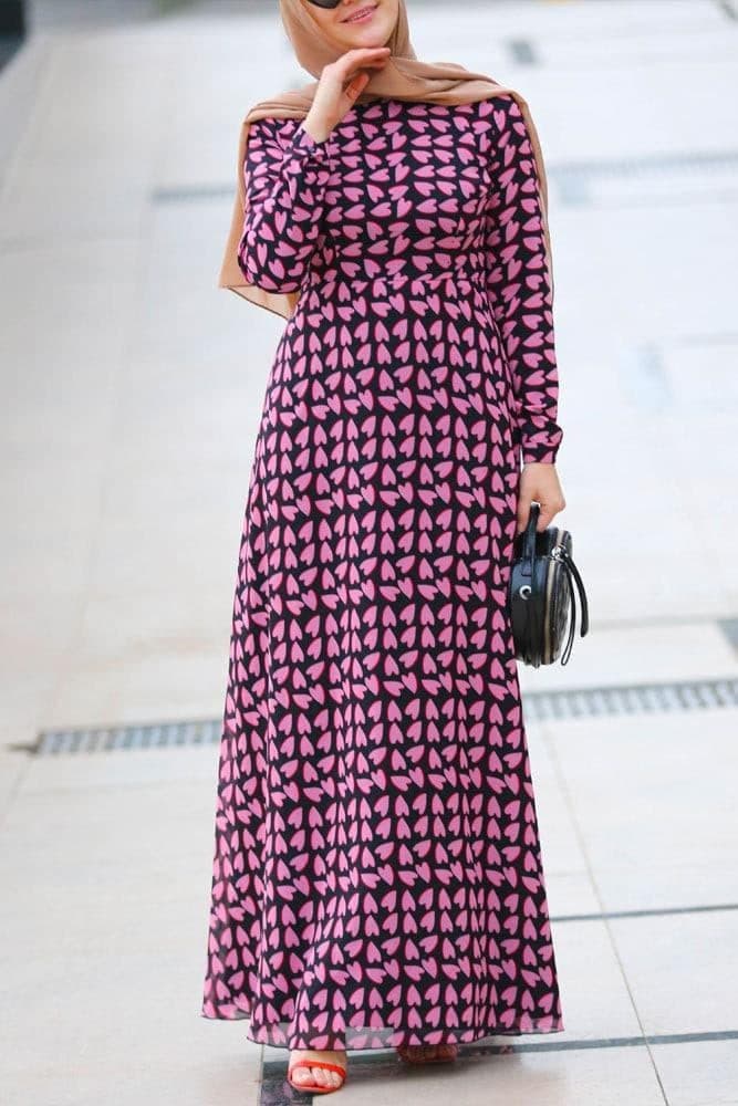 Pink Heart Dress in black, view 7