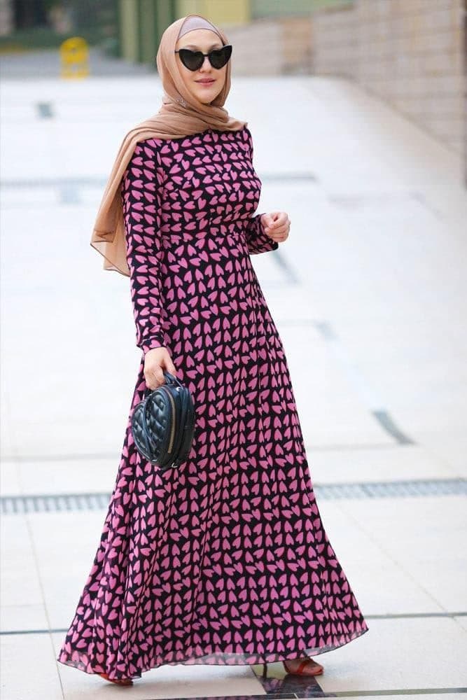 Pink Heart Dress in black, view 3