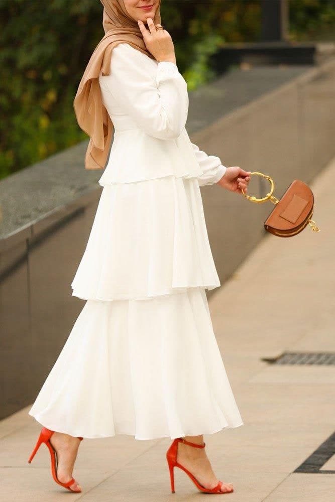 Nikah Modest Dress in white, view 3