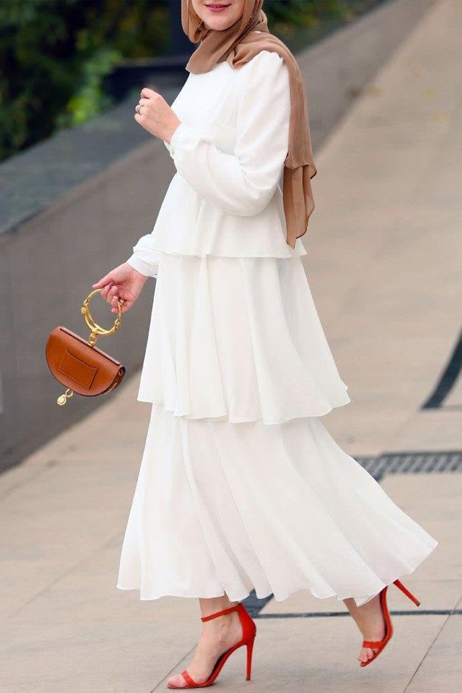 Nikah Modest Dress in white, view 5