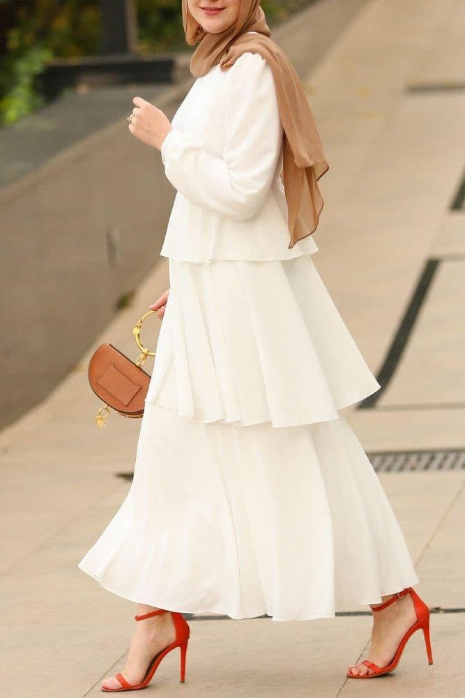 Nikah Modest Dress in white, view 9