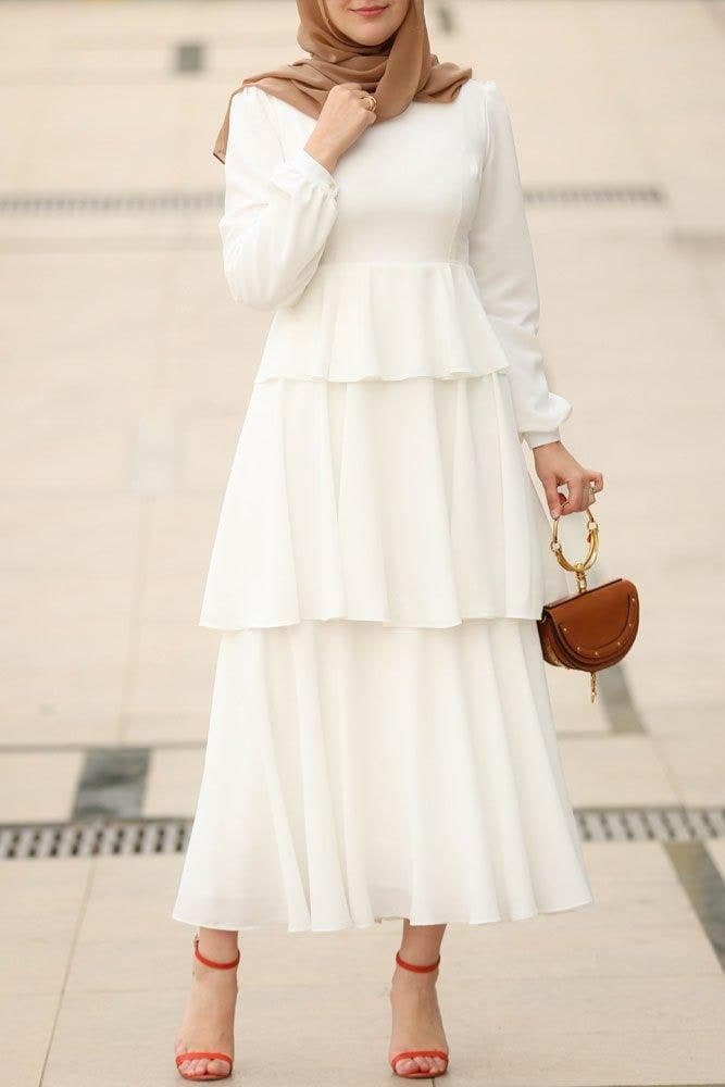 Nikah Modest Dress in white, view 4