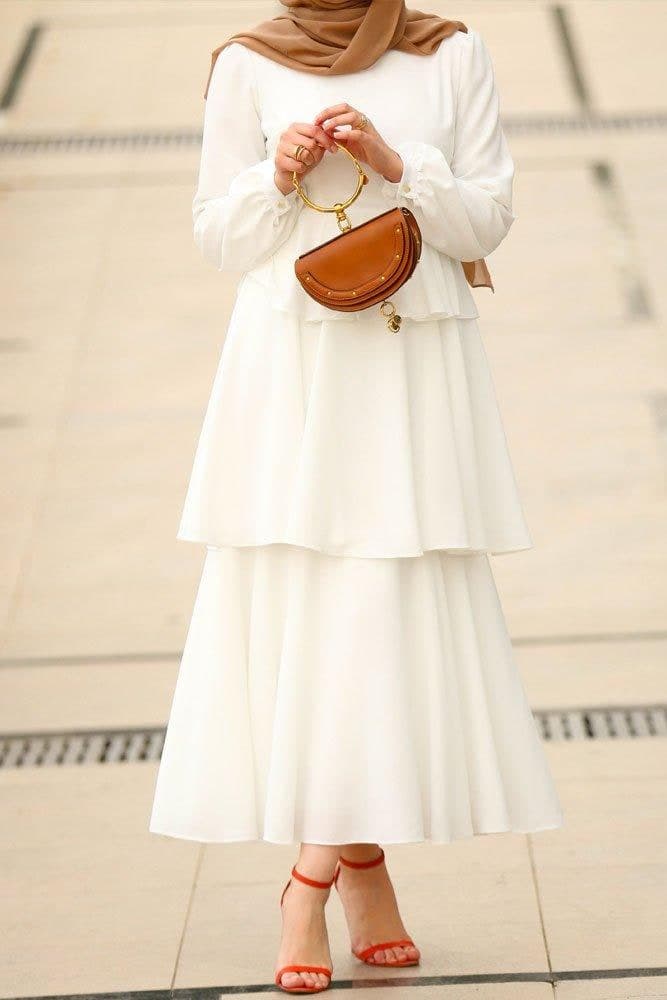 Nikah Modest Dress in white, view 8