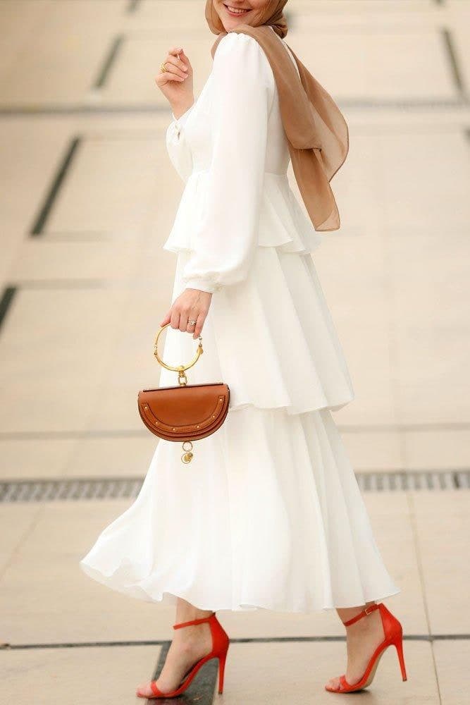Nikah Modest Dress in white, view 7