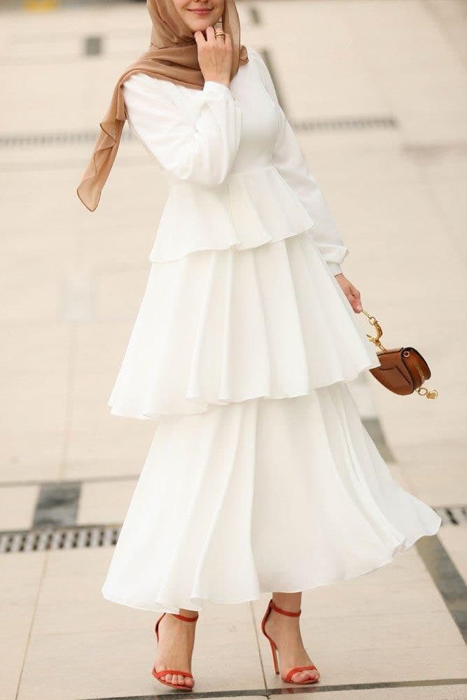 Nikah Modest Dress in white, view 6