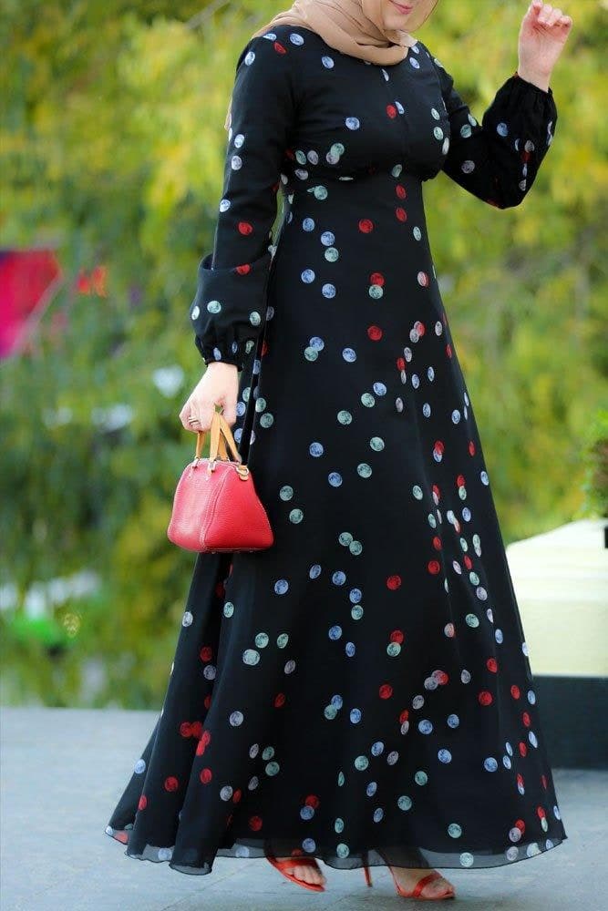 Moon Modest Dress in black, view 6