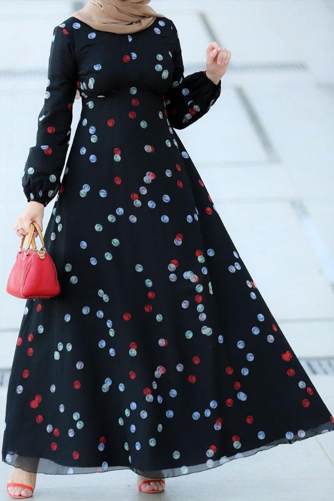 Moon Modest Dress in black, view 7