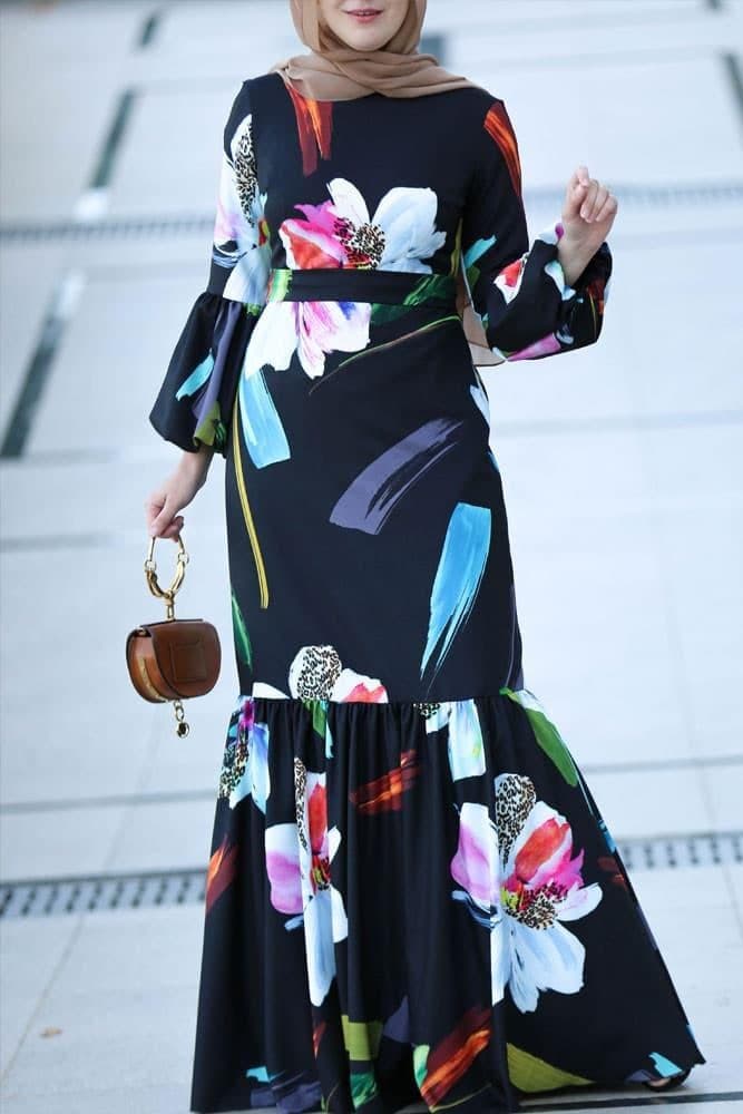 Celebration Modest Dress in black, view 4