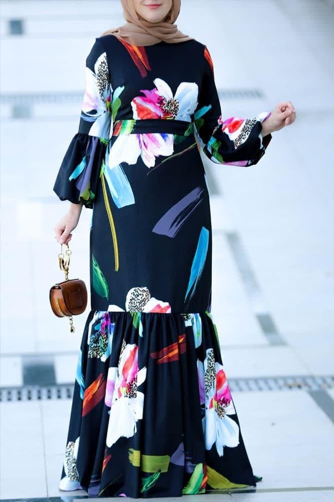 Celebration Modest Dress in black, view 8