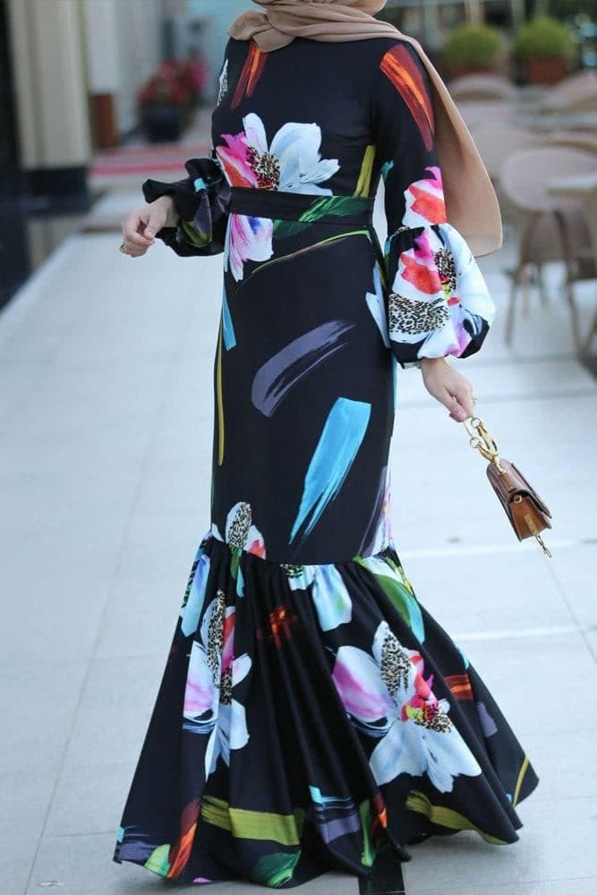 Celebration Modest Dress in black, view 9