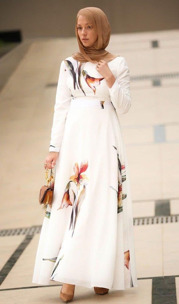 Bellflower Modest Dress in white, view 7