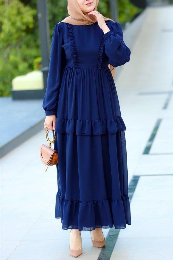 Mona Modest Dress in blue, view 5