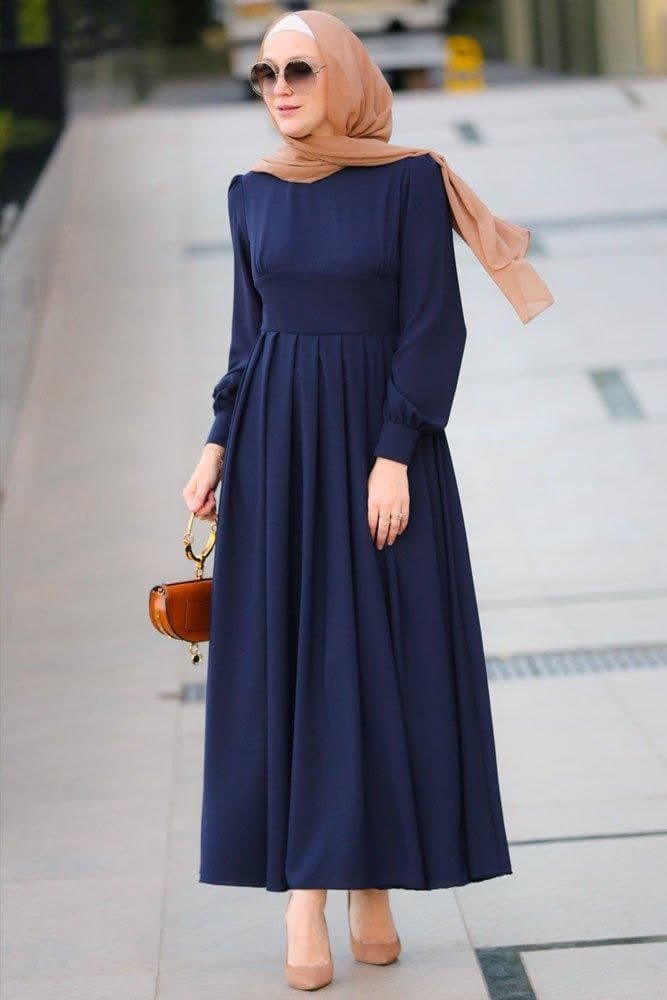 Wish Modest Dress in blue, view 3