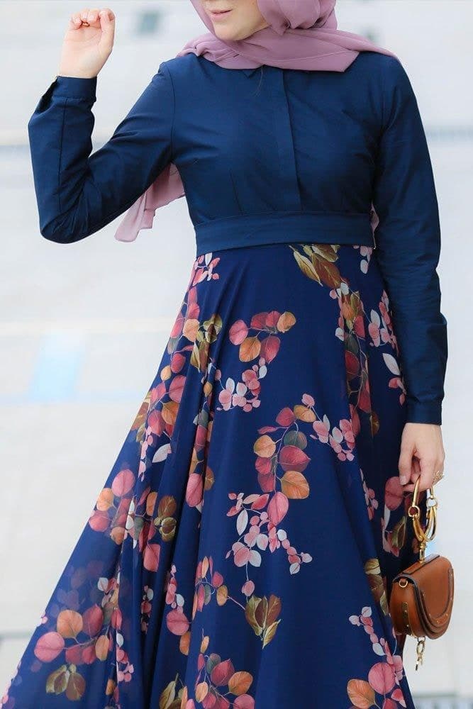 Reinah Modest Dress in blue, view 6