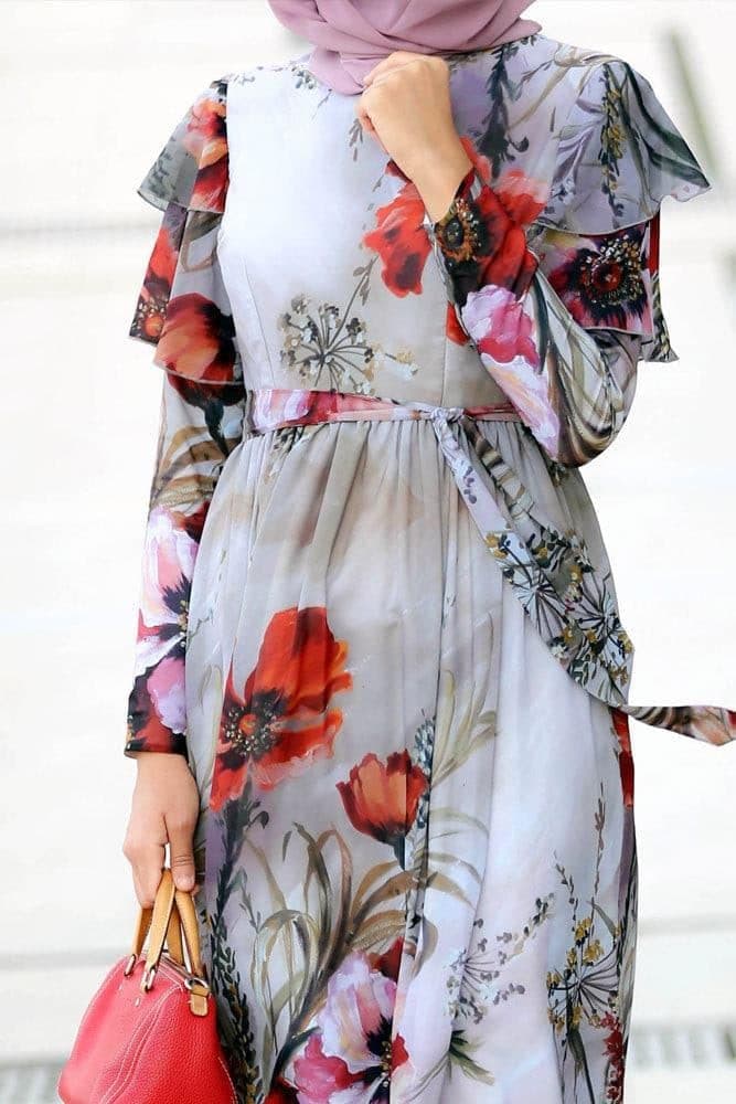 Maki Modest Dress in grey, view 4