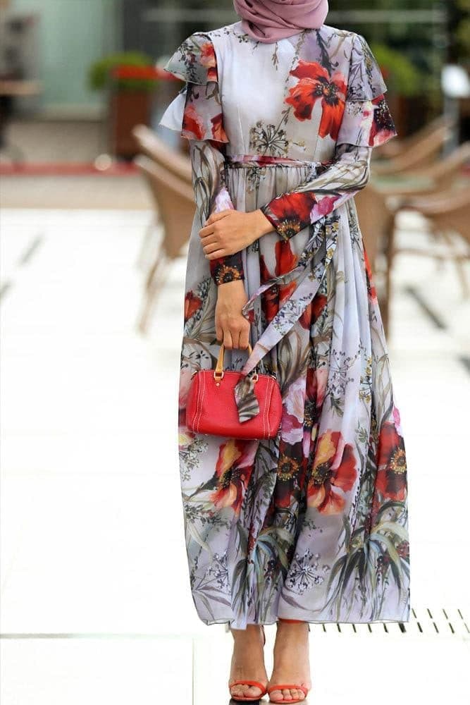 Maki Modest Dress in grey, view 3
