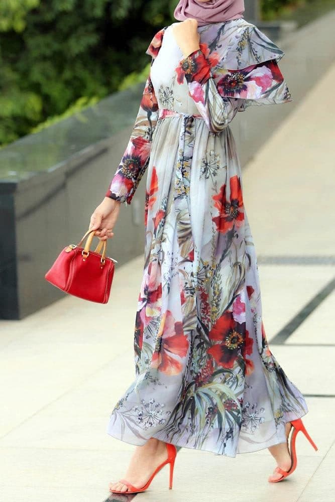 Maki Modest Dress in grey, view 5