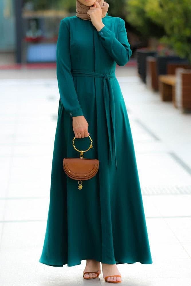 Emerald Shirt Dress in green, view 8