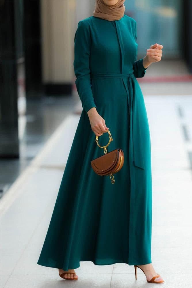 Emerald Shirt Dress in green, view 6