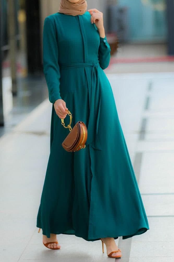 Emerald Shirt Dress in green, view 7