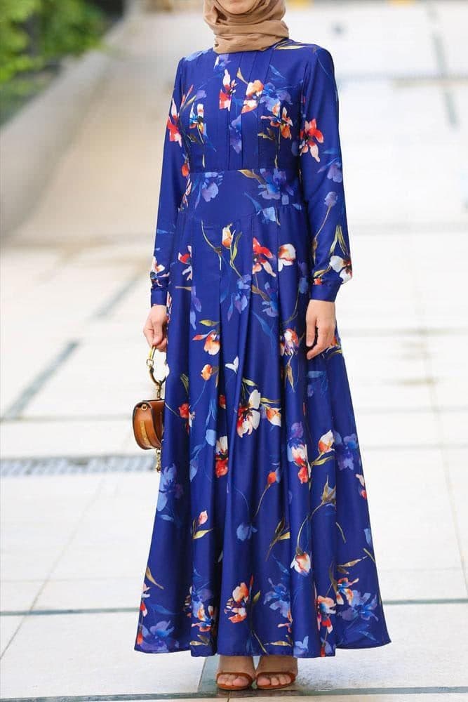 Bedeckendes Kleid Raindrops in Blau, Ansicht 3