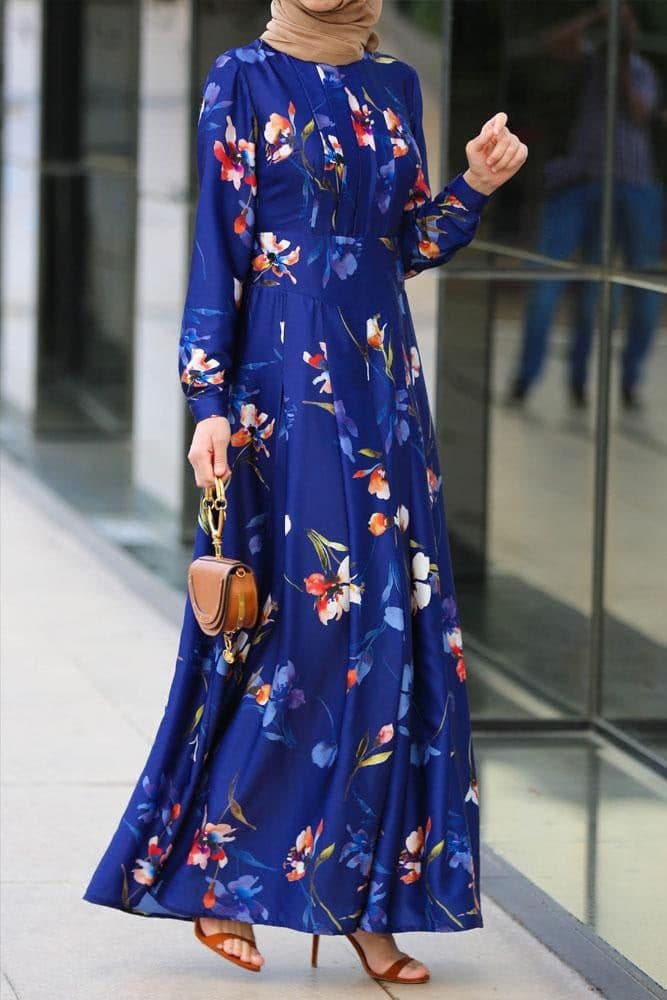 Bedeckendes Kleid Raindrops in Blau, Ansicht 5