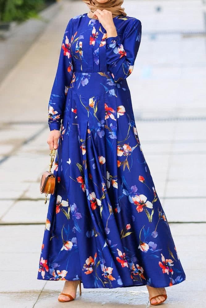 Bedeckendes Kleid Raindrops in Blau, Ansicht 4