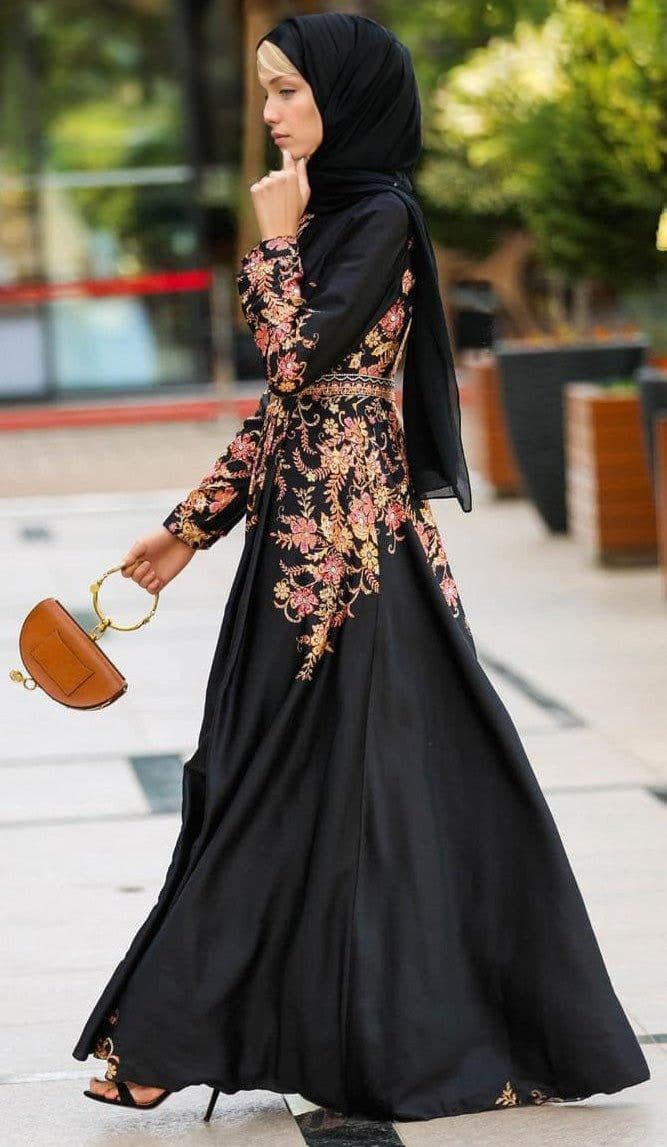 Golden Prom Dress in black, view 5
