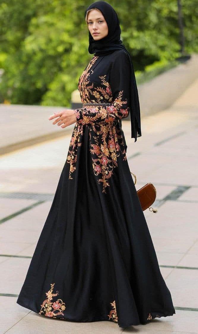 Golden Prom Dress in black, view 3