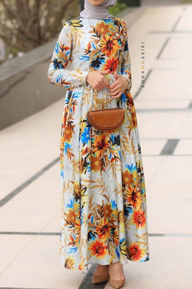 Daffodil Modest Dress in grey, view 3