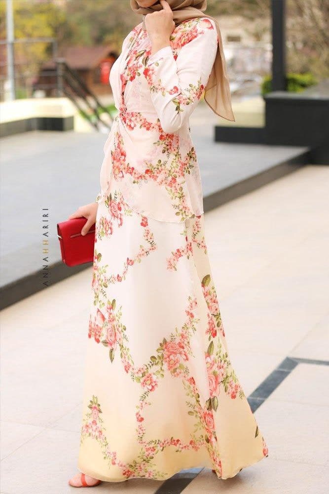 Bodice Modest Dress in white, view 6