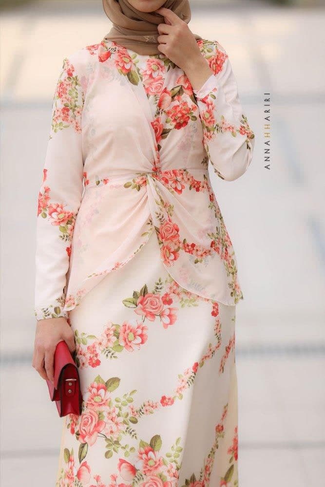 Bodice Modest Dress in white, view 3